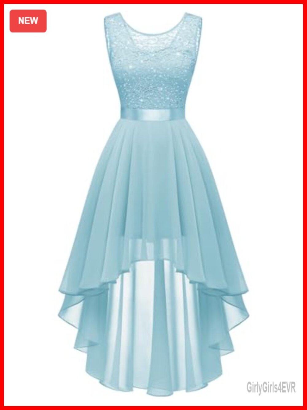 BeryLove Homecoming Cocktail Dress Lace Sequin High Low Formal Wedding Guest